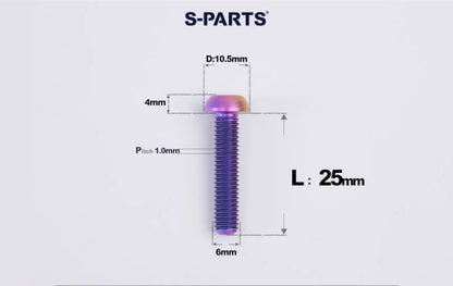 SPARTS M6×8–35mm Titanium Button Head Bolts for Bicycle Brake Calipers