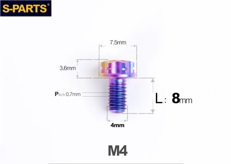 SPARTS M4 ×6 –50mm Titanium Torx Flange Head Bolts