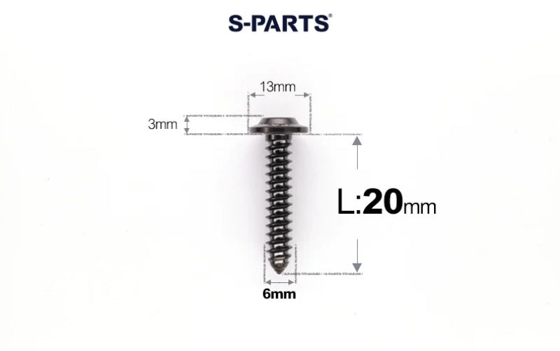 SPARTS M6 Titanium Flanged Button Head Self-Tapping Bolt D13