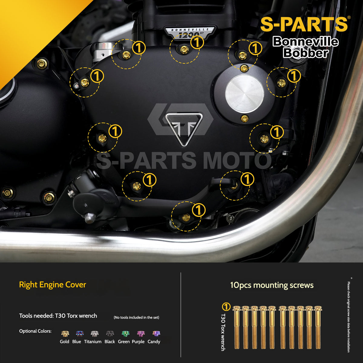 SPARTS Titanium Set Screws for Triumph Bonneville Bobber Motorcycle
