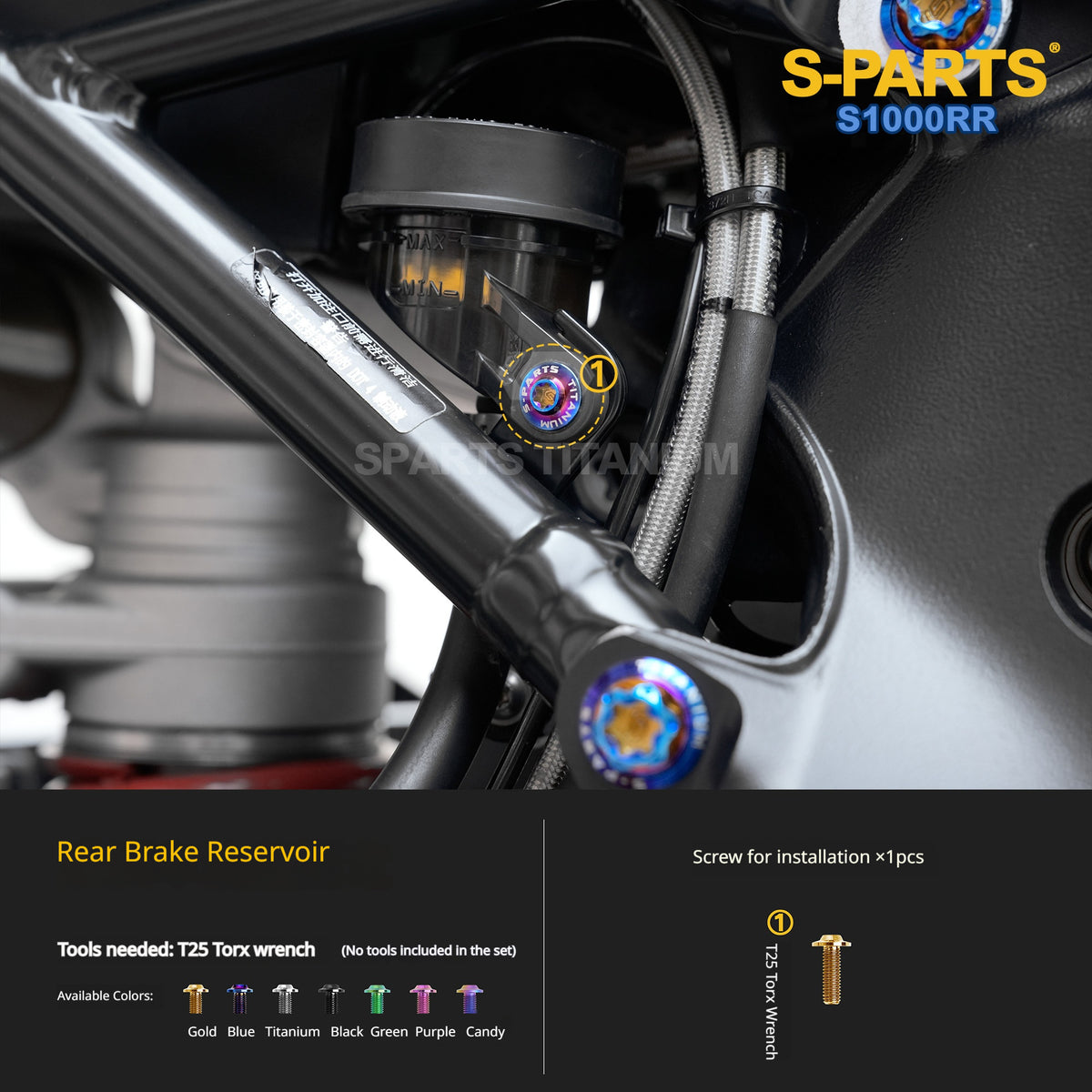 SPARTS Titanium Chassis Bolt Kit Brake Disc Caliper Sprocket Screws for BMW S1000RR