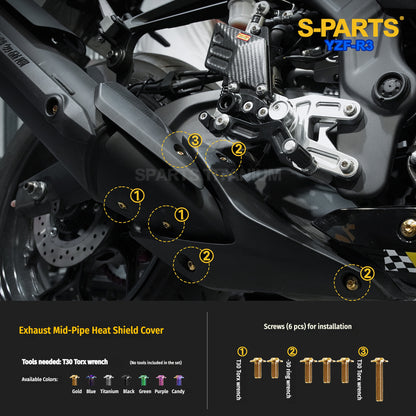 Yamaha YZF-R3 Titanium Rear Brake, Footpeg & Exhaust Bolts | SPARTS