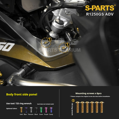 SPARTS Titanium Bolt Kit for BMW R 1250GS ADV – CNC Titanium Upgrade Kit