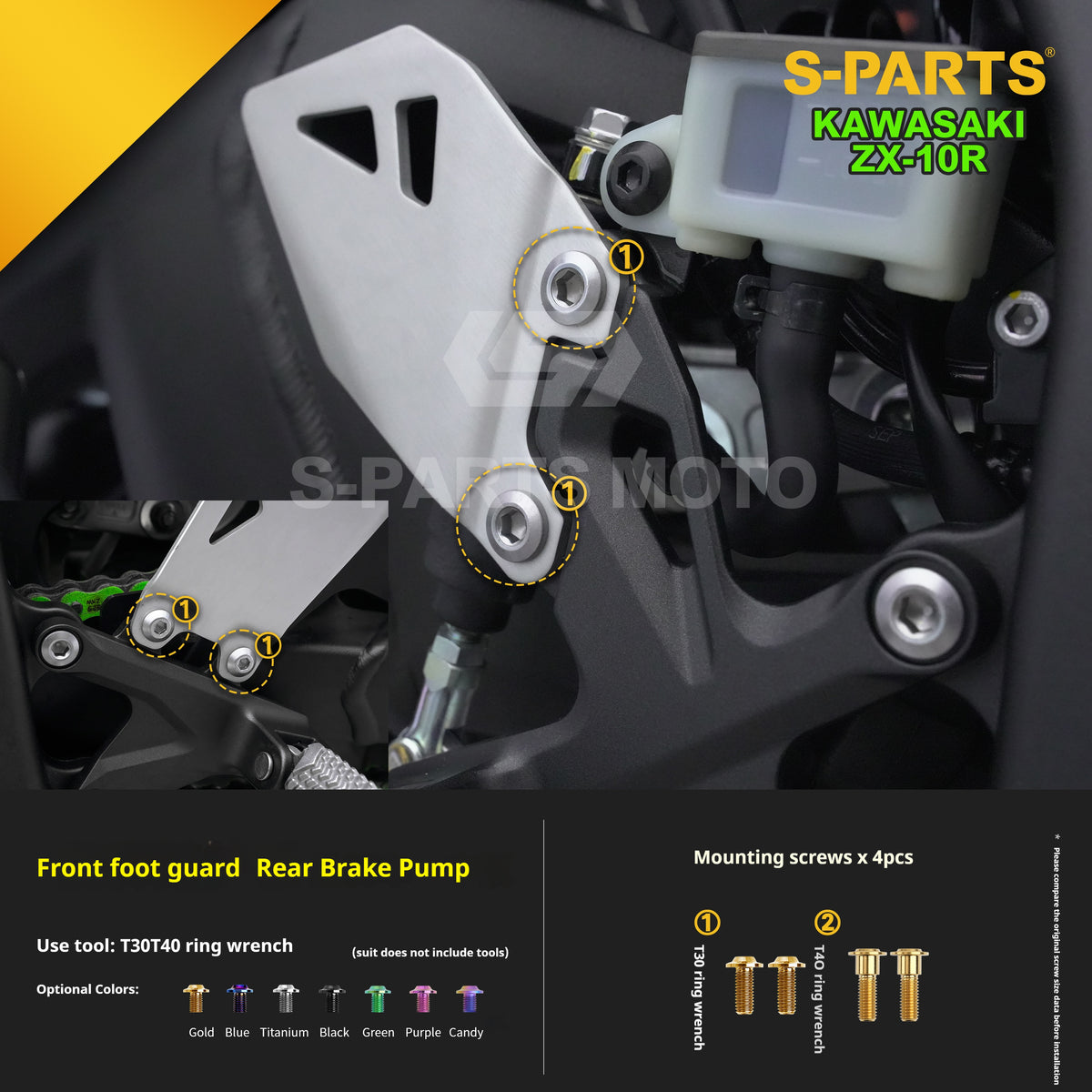S-PARTS Grade 5 (TC4) Titanium Fasteners Kit for Kawasaki Ninja ZX-10R (2023)