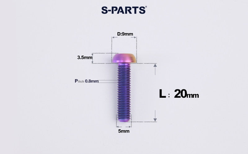 SPARTS A2 M5 Titanium Button Head Bolts for Bicycle Brake Caliper Upgrades Ultra-Light Fasteners