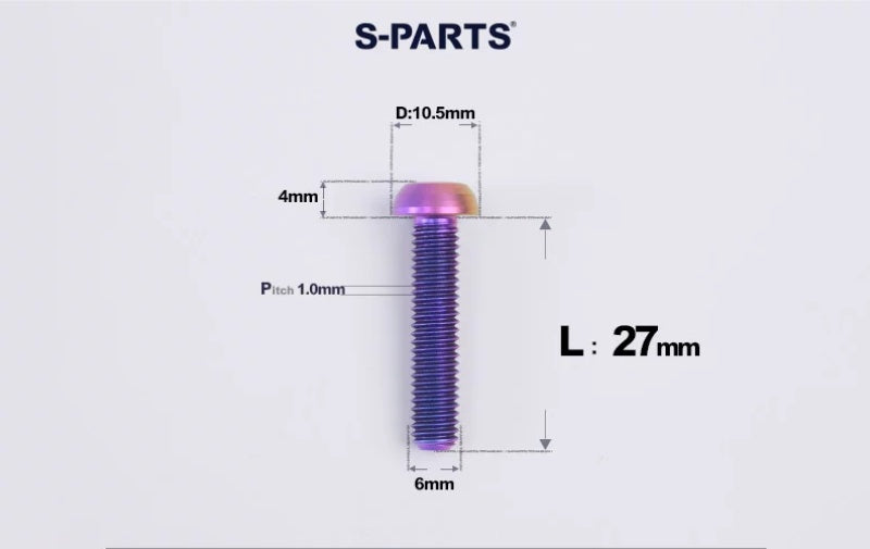 SPARTS M6×8–35mm Titanium Button Head Bolts for Bicycle Brake Calipers