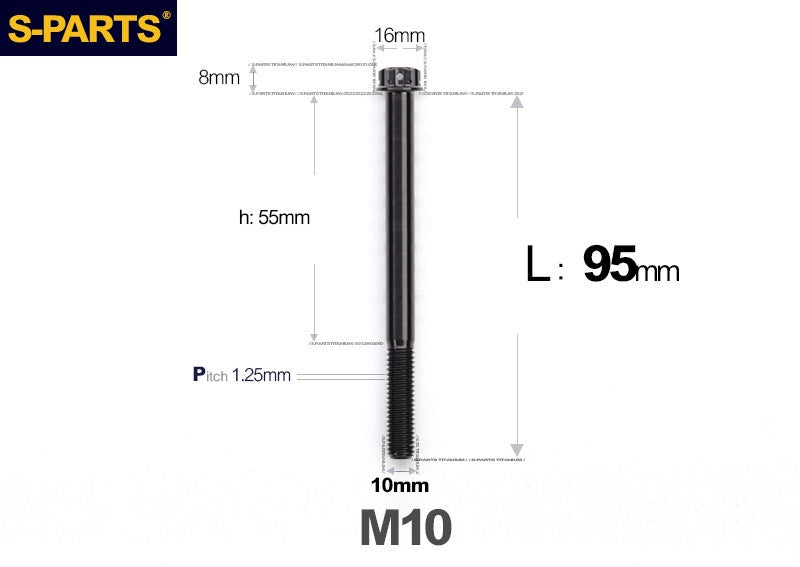 SPARTS M10 L12-120mm P1.25 A3 Series Standard Head Titanium Bolt |  Motorcycle  Upgrade
