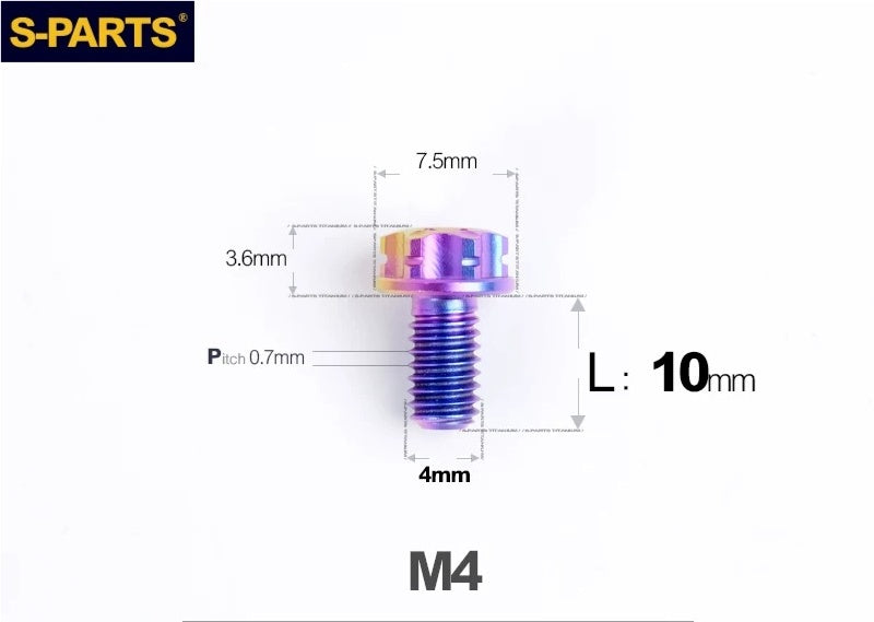 SPARTS M4 ×6 –50mm Titanium Torx Flange Head Bolts