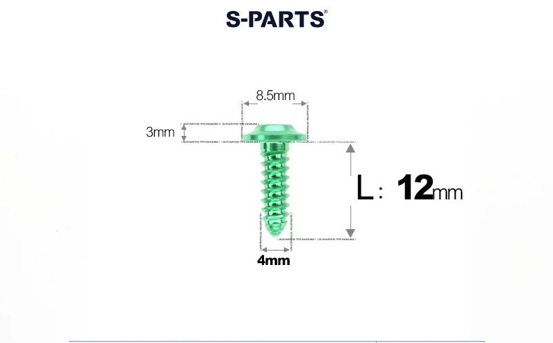 SPARTS M4 D8.5 Titanium Truss Head Self-Tapping Screws for Motorcycles