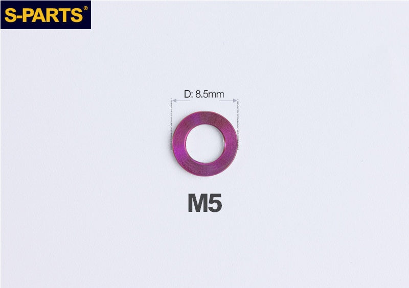S-PARTS M3 / M4 / M5 / M6 / M8 / M10 / M12 TC4 Titanium Flat Washers forMotorcycles & Bicycles