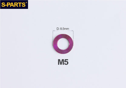 S-PARTS M3 / M4 / M5 / M6 / M8 / M10 / M12 TC4 Titanium Flat Washers forMotorcycles & Bicycles