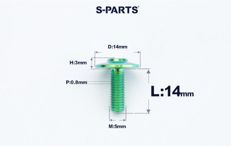 SPARTS A3 M5×L12-20  D14 Titanium Button Head Bolts for Motorcycle Upgrades