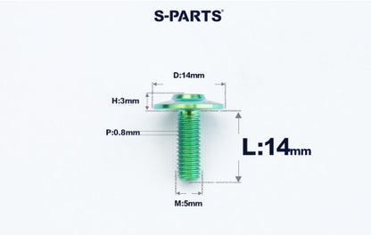 SPARTS A3 M5×L12-20  D14 Titanium Button Head Bolts for Motorcycle Upgrades