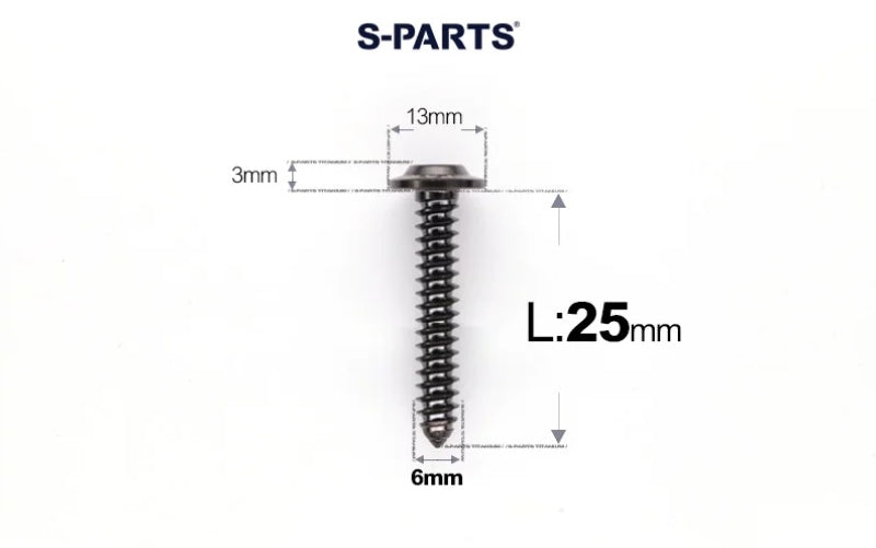 SPARTS M6 Titanium Flanged Button Head Self-Tapping Bolt D13