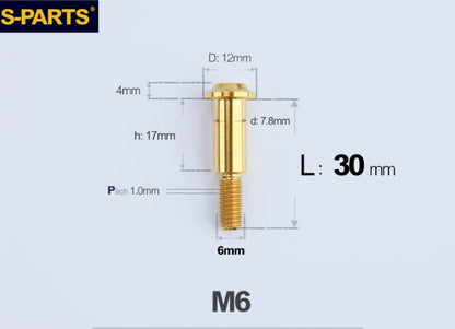 SPARTS M6 Titanium Shoulder Bolts for Motorcycle Brake Discs