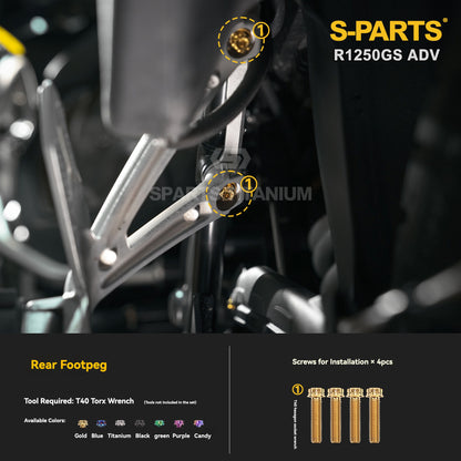 SPARTS Titanium Engine Cover, Exhaust & Crash Bar Bolt Kit for BMW R1250GS / ADV