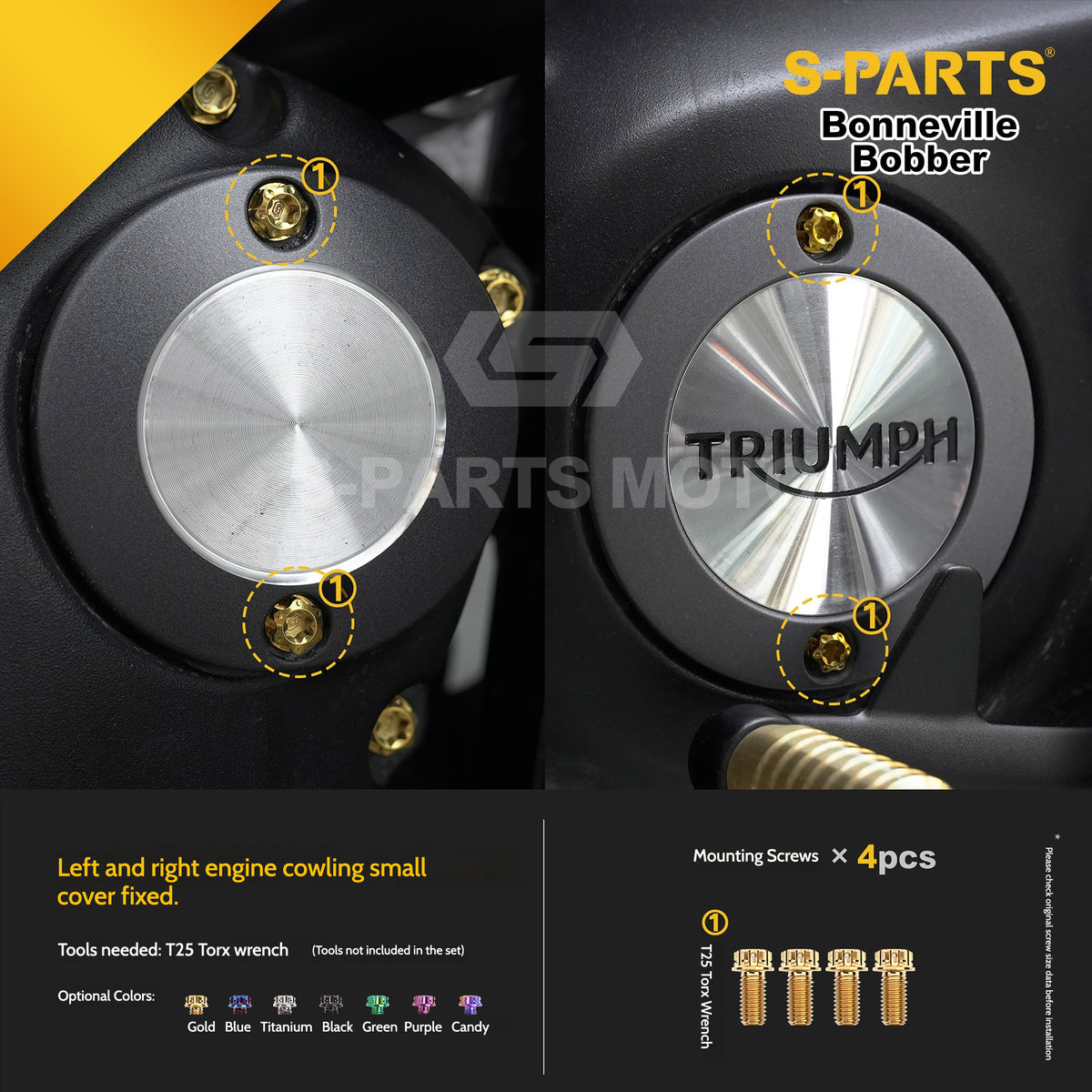 SPARTS Titanium Set Screws for Triumph Bonneville Bobber Motorcycle