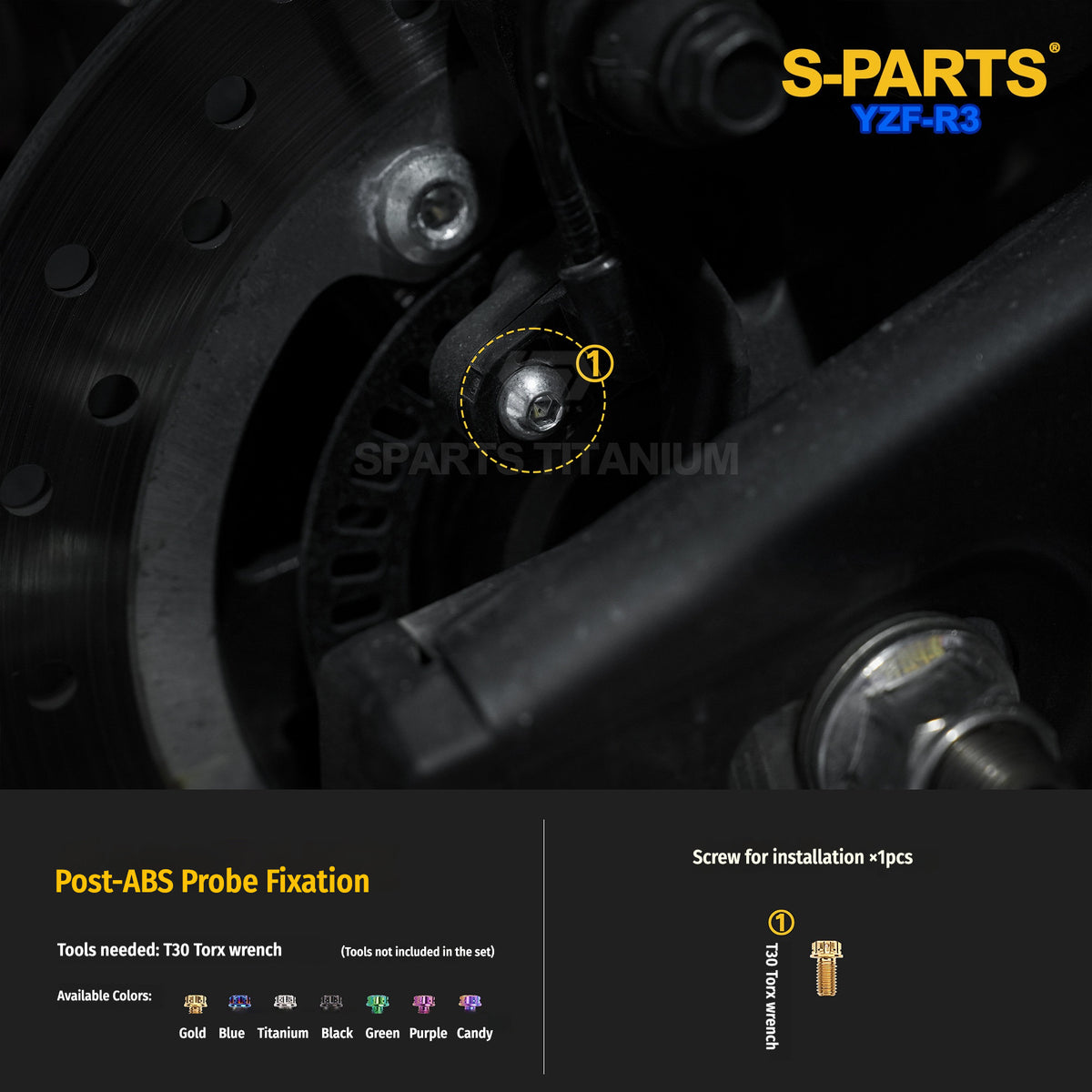 Yamaha YZF-R3 Race-Inspired Titanium Rear Brake & Sprocket Bolts | SPARTS