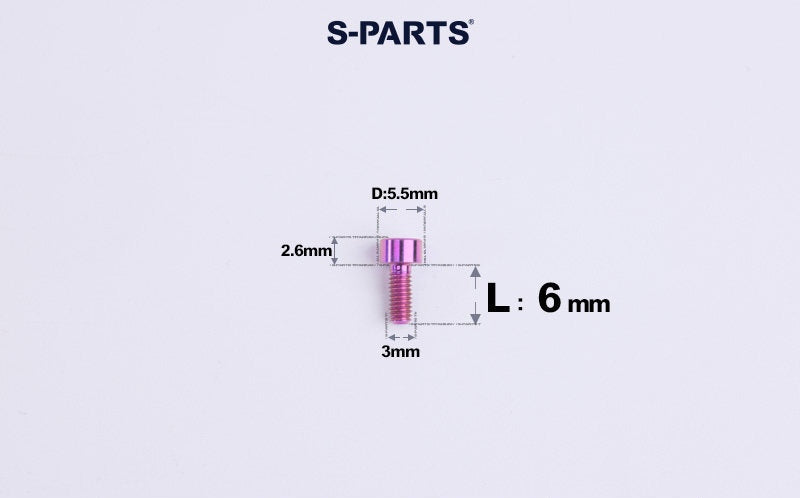 SPARTS M3 L6-20 Classic Button Head Purple Titanium Bolt