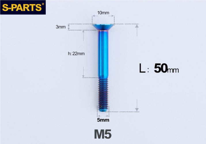 SPARTS M5×8-50mm Countersunk Titanium Alloy Bolt