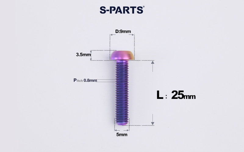 SPARTS A2 M5 Titanium Button Head Bolts for Bicycle Brake Caliper Upgrades Ultra-Light Fasteners