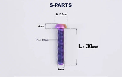 SPARTS M6×8–35mm Titanium Button Head Bolts for Bicycle Brake Calipers