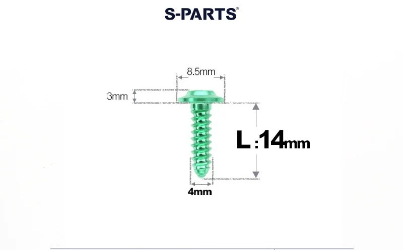 SPARTS M4 D8.5 Titanium Truss Head Self-Tapping Screws for Motorcycles