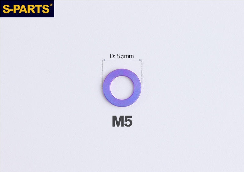 S-PARTS M3 / M4 / M5 / M6 / M8 / M10 / M12 TC4 Titanium Flat Washers forMotorcycles & Bicycles