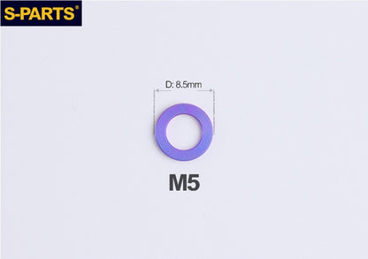 S-PARTS M3 / M4 / M5 / M6 / M8 / M10 / M12 TC4 Titanium Flat Washers forMotorcycles & Bicycles