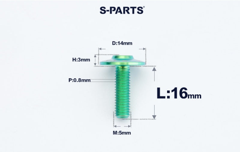 SPARTS A3 M5×L12-20  D14 Titanium Button Head Bolts for Motorcycle Upgrades