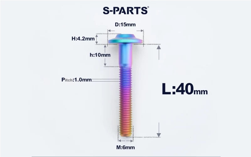 SPARTS M6×8–45mm D15 Titanium Button Head Bolts for Motorcycles