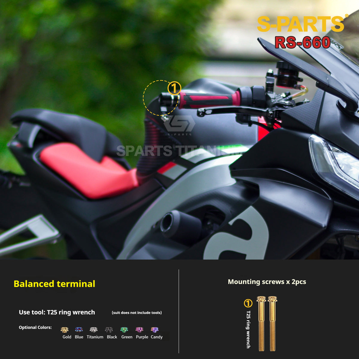 S-PARTS Titanium Complete Bolts Hardware Kit for Aprilia RS660 (2021+)