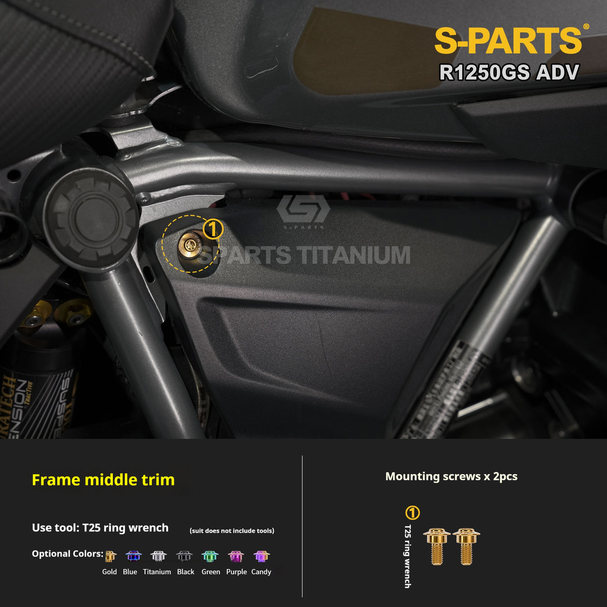 SPARTS Titanium Bolt Kit for BMW R 1250GS ADV – CNC Titanium Upgrade Kit