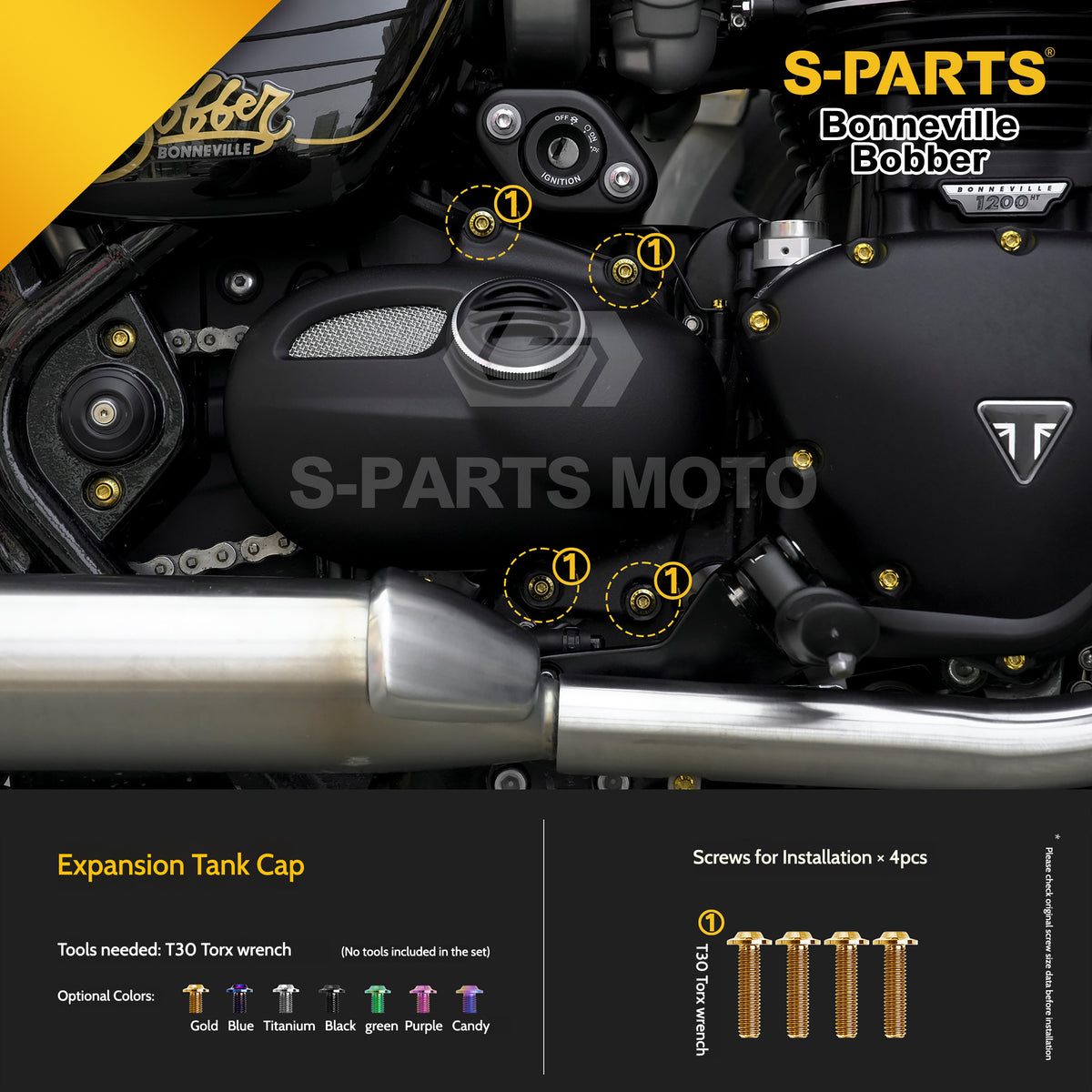 SPARTS Titanium Set Screws for Triumph Bonneville Bobber Motorcycle