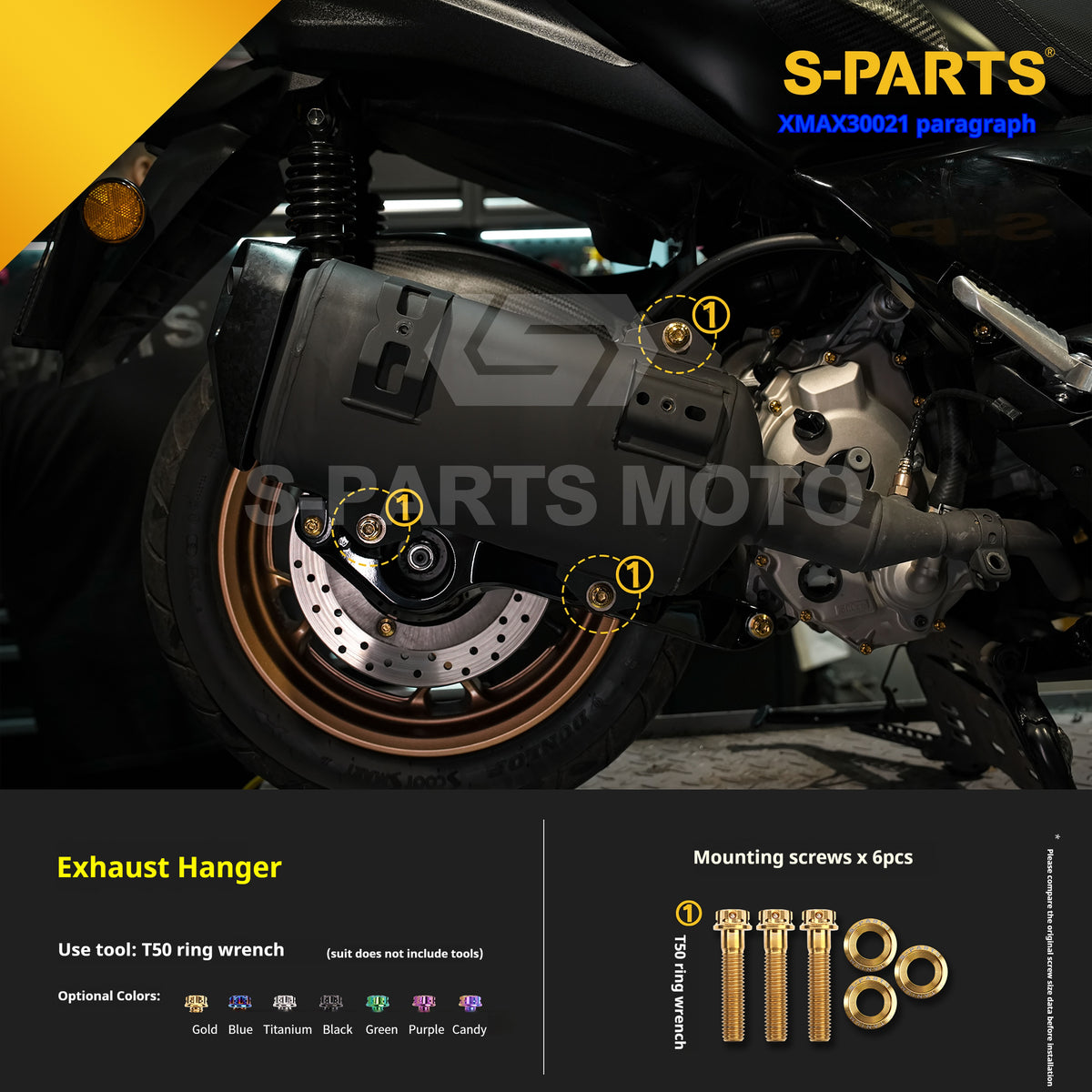 SPARTS Titanium Bolt Kit for 2021 Yamaha XMAX 300 Motorcycle Upgrade