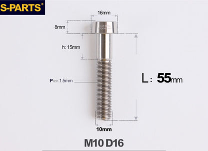 SPARTS Titanium Anti-Theft Fasteners M10×L20-80 D16 P1.5 – Brake Caliper Locking Screw for Motorcycle
