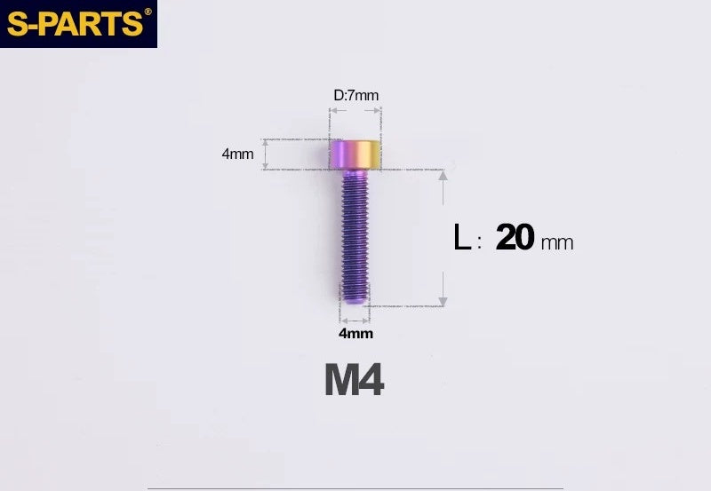 SPARTS Titanium Socket Head Bolts M4x6–25mm for Motorcycles