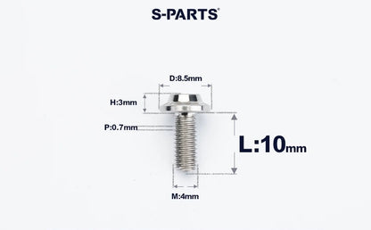 SPARTS M4✖️6–30mm D8.5 Titanium Torx Flanged Button Head Bolts