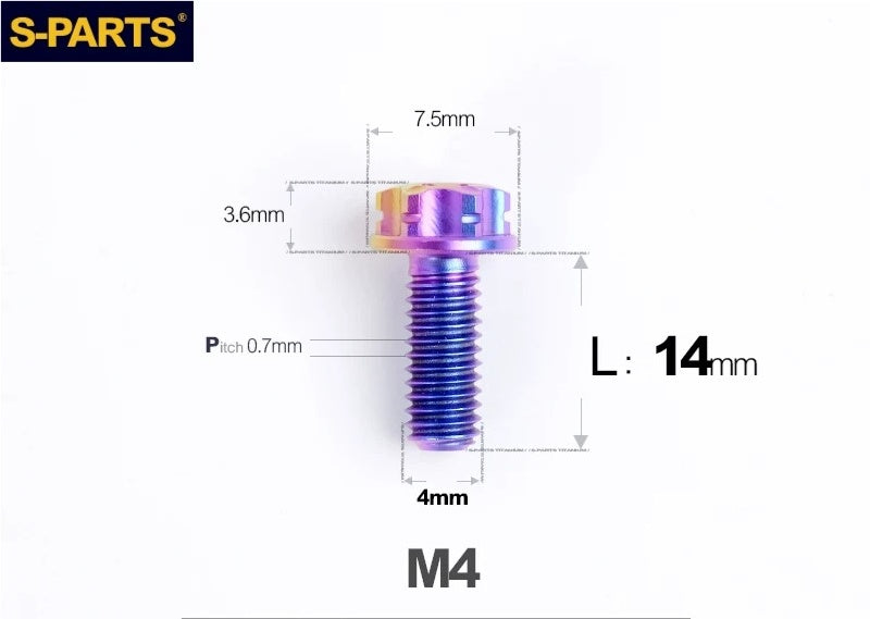 SPARTS M4 ×6 –50mm Titanium Torx Flange Head Bolts