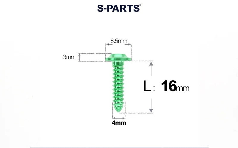 SPARTS M4 D8.5 Titanium Truss Head Self-Tapping Screws for Motorcycles