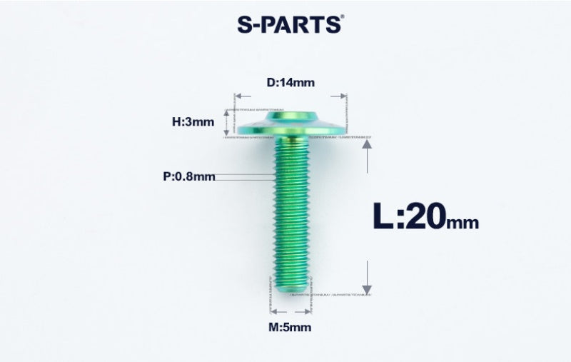 SPARTS A3 M5×L12-20  D14 Titanium Button Head Bolts for Motorcycle Upgrades