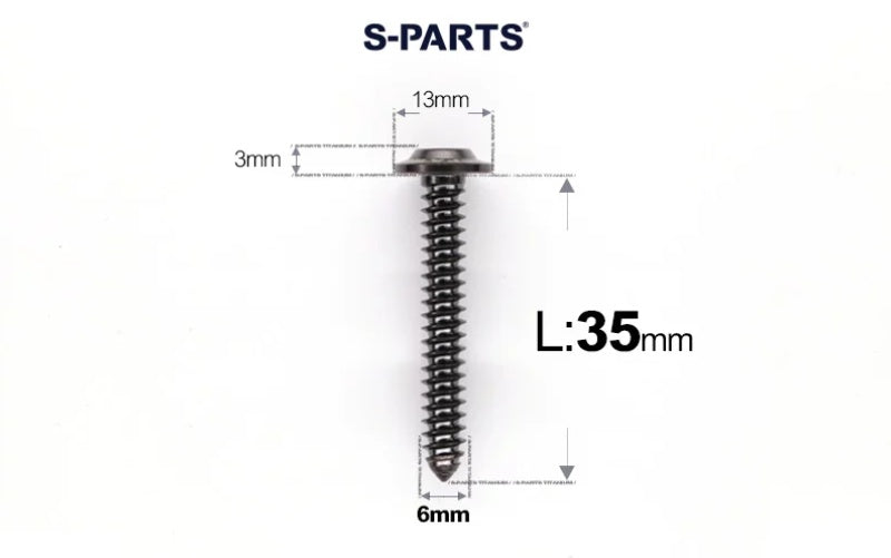 SPARTS M6 Titanium Flanged Button Head Self-Tapping Bolt D13