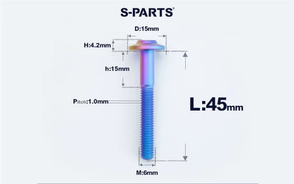 SPARTS M6×8–45mm D15 Titanium Button Head Bolts for Motorcycles