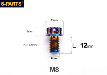 SPARTS M8 A3 Titanium Bolts TC4 Standard Head Fasteners
