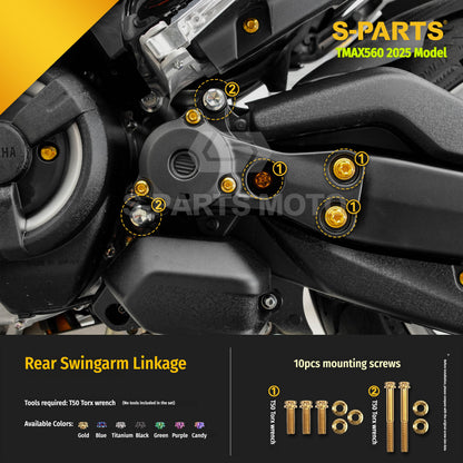 SPARTS Titanium Bolt Kit for YAMAHA TMAX560 2025-Rear Swingarm & Rear Wheel Section
