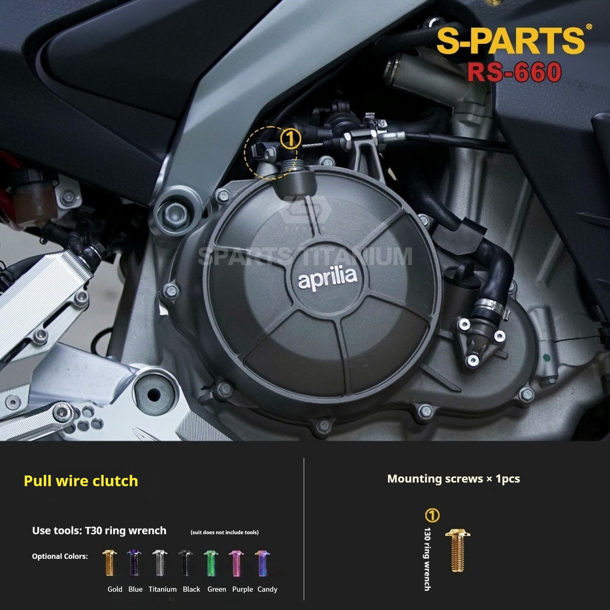 S-PARTS Titanium Complete Bolts Hardware Kit for Aprilia RS660 (2021+)
