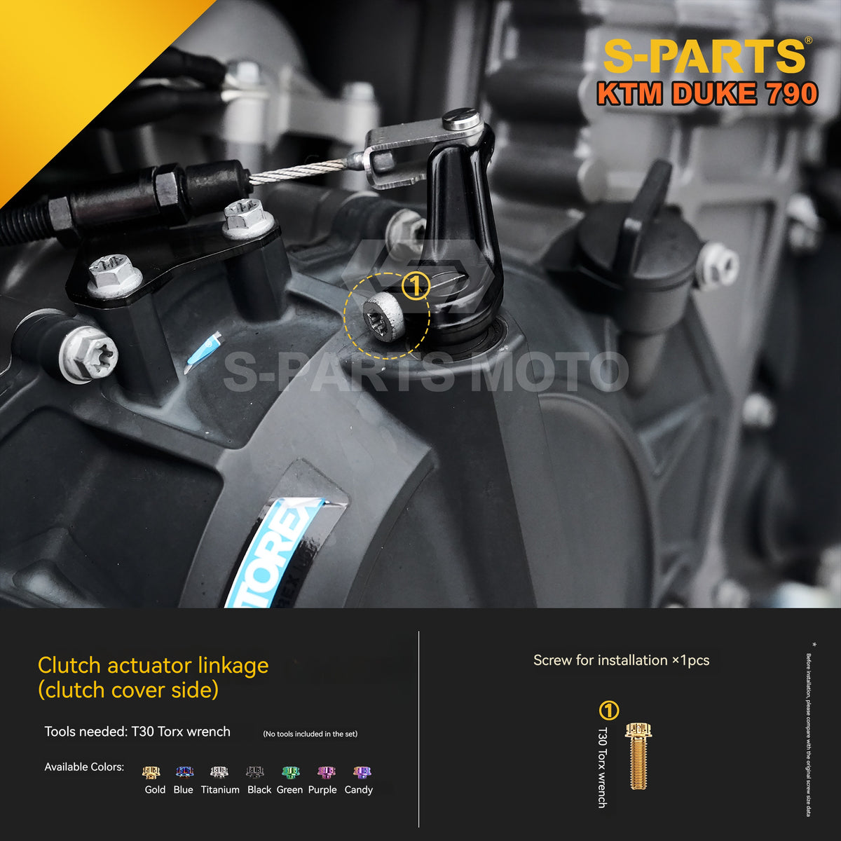 S-parts Titanium Engine Cover & Frame Bolt Kit for KTM DUKE 790 | Premium Grade 5 Power Hardware
