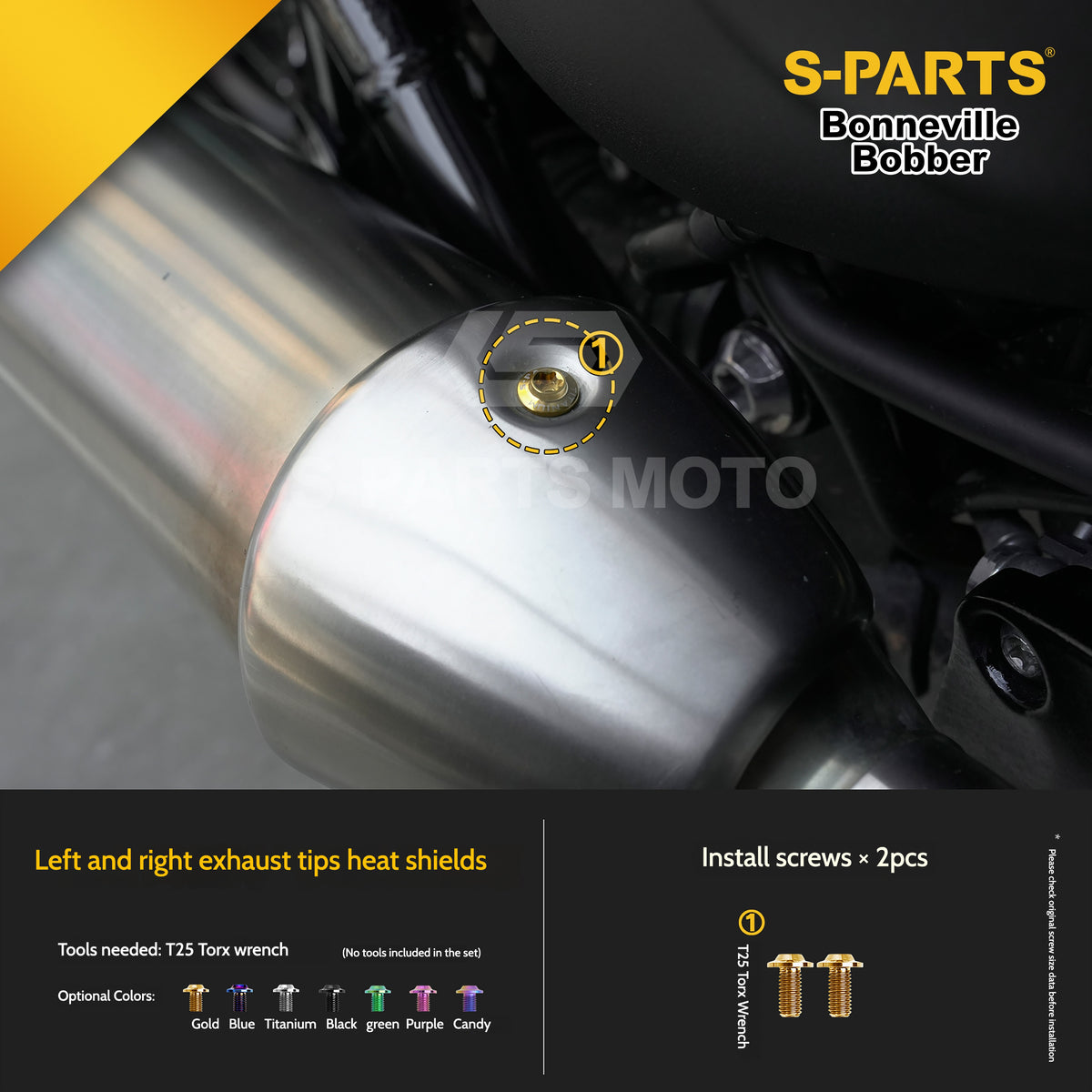SPARTS Titanium Set Screws for Triumph Bonneville Bobber Motorcycle