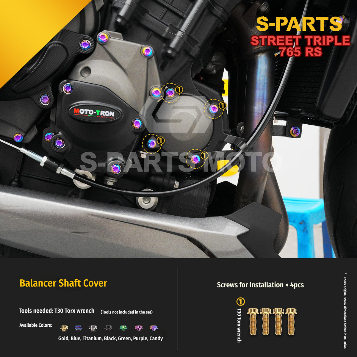 SPARTS Titanium Bolts for Triumph Street Triple 765 RS – Engine & Exhaust Upgrade Fasteners