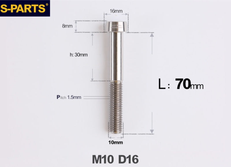 SPARTS Titanium Anti-Theft Fasteners M10×L20-80 D16 P1.5 – Brake Caliper Locking Screw for Motorcycle